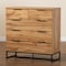 Baxton Studio Franklin Modern and Contemporary Oak Finished Wood and Black Finished Metal 5-Drawer Bedroom Chest 180-13827-Zoro - alternate 6